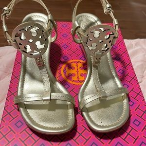 Good Metallic Tory Burch Miller Wedge worn once